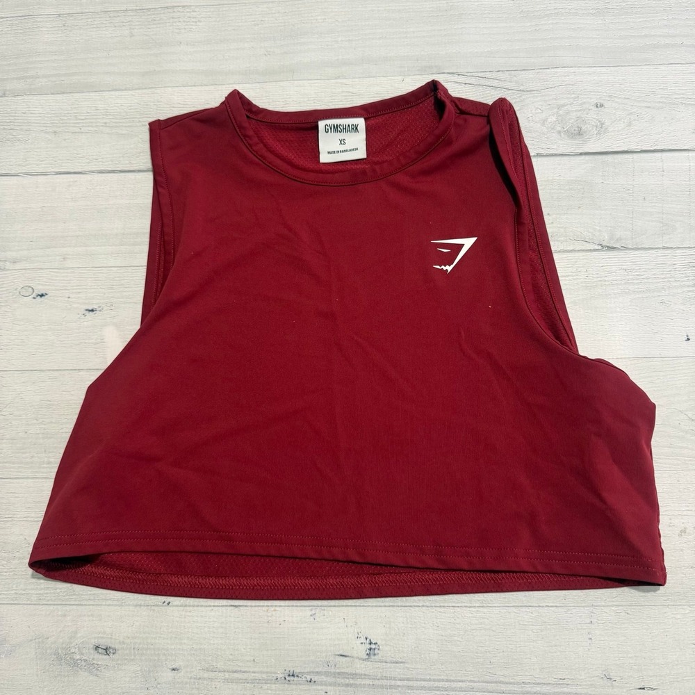 Gym shark training crop tank top spiced red XS